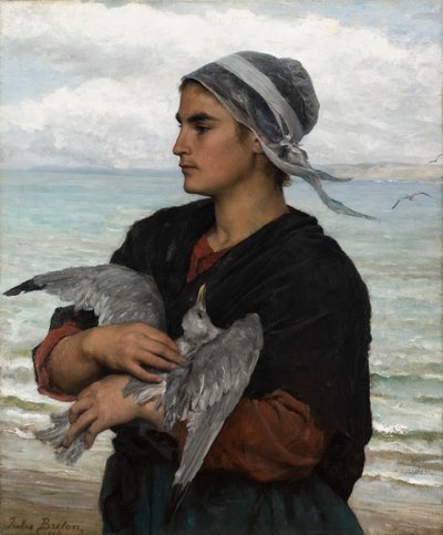De gewonde meeuw door Jules Breton