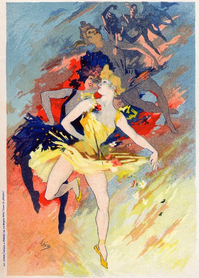 Kunst. Vermaak. De dans. Allegorie door Jules Cheret, Frankrijk, ca.1890 (poster) door Jules Cheret