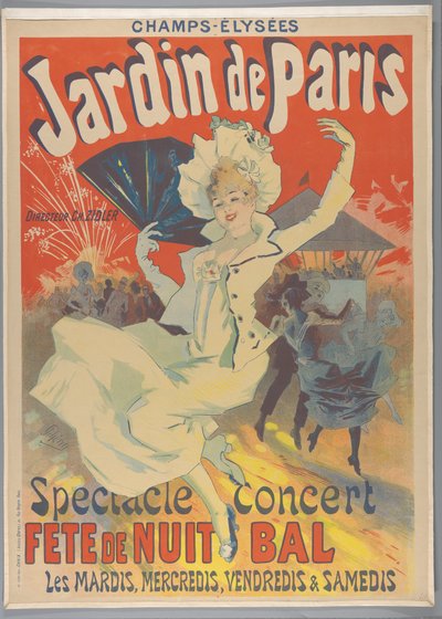 Champs-Elysées. Jardin de Paris, 1890 door Jules Cheret
