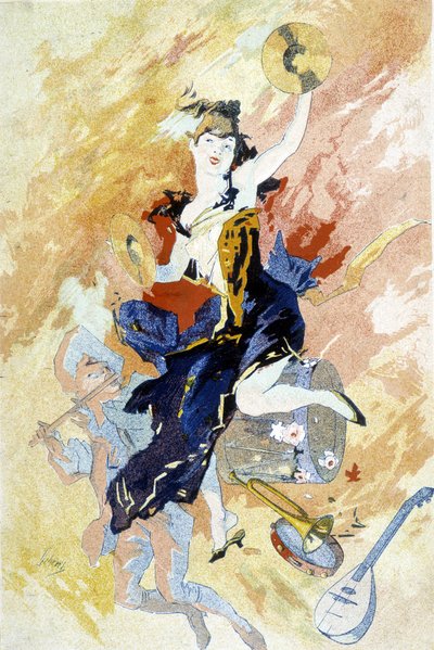 Tekening door Cherret voor het Carnaval (eind 19e eeuw) door Jules Cheret