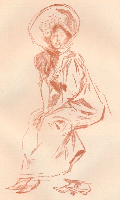 Tekening in Sanguine door Jules Cheret