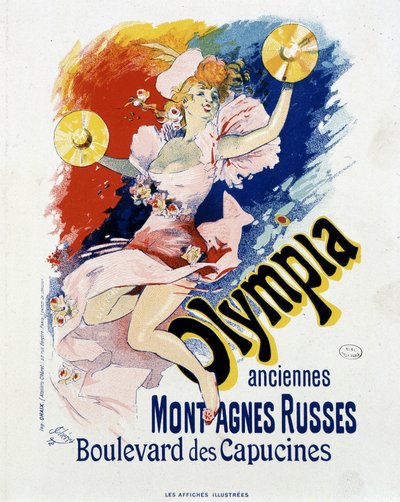 Olympia: oude achtbaan, stripboek van de Capuchines - poster door Jules Cheret door Jules Cheret