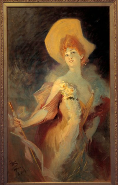 Portret van comédienne Arlette Dorgere door Jules Cheret
