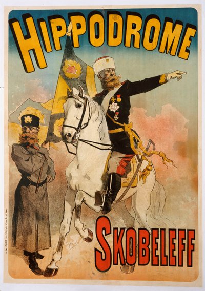 Poster die "Skobeleff" adverteert in het Hippodrome, 1895 door Jules Cheret