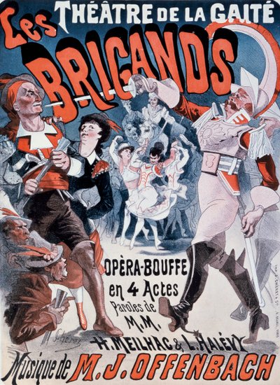 Poster voor Les Brigands door Jacques Offenbach door Jules Cheret