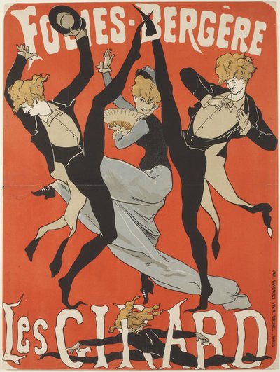 Affiche voor Les Girards in de Folies-Bergère door Jules Cheret
