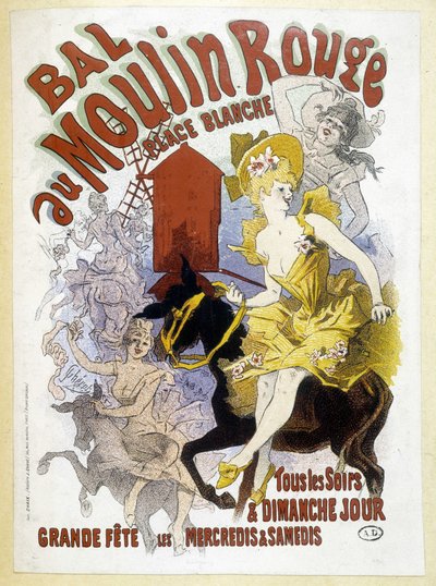 Poster voor het Moulin Rouge bal, door Jules Chéret, eind 19e eeuw door Jules Cheret