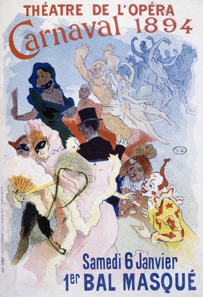 Theater van de Opera: carnaval van 1894, gemaskerd bal - poster door Jules Cheret door Jules Cheret