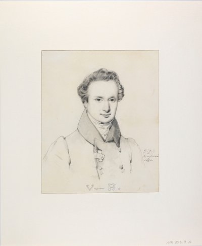 Portret van Victor Hugo 1802-1885, 1830 door Jules Claude Ziegler