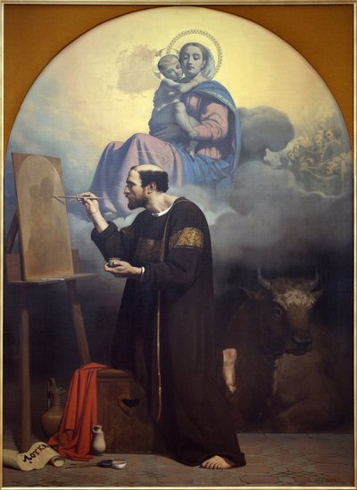 Sint Lucas schildert de Maagd. Visioen van Sint Lucas door Jules Claude Ziegler