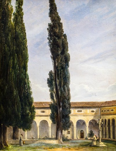 Interieur van klooster door Jules Coignet