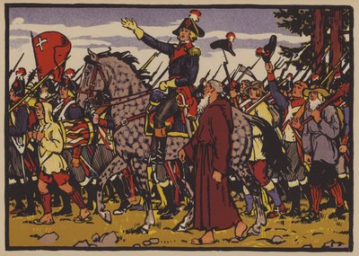 Alois von Reding en het Verzet van Schwyz tegen de Helvetische Republiek opgelegd door Revolutionair Frankrijk door Jules Courvoisier