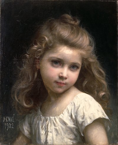 Portret van een jong meisje door Jules Cyrille Cave