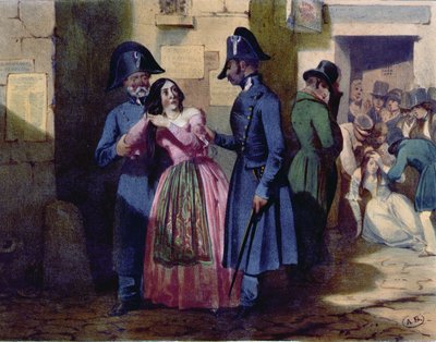 Arrestatie van een prostituee door de politie, c.1835 door Jules David