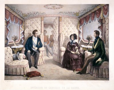 Koning Louis Philippe, Koningin Victoria en Prins Albert in de koninklijke koets, 1846 door Jules David