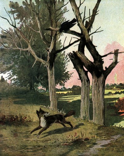 De fabel van La Fontaine: De kraai en de vos door Jules David
