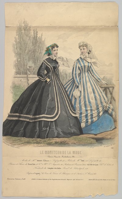 Modes de Mme. Antonie Lalanne, No. 791, uit Le Moniteur de la Mode door Jules David