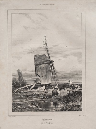Molen in de Sologne, Frankrijk door Jules Dupré