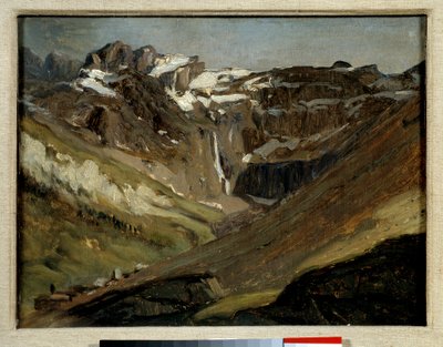 Het circus van Gavarnie in de Pyreneeën Schilderij door Jules Dupre door Jules Dupré
