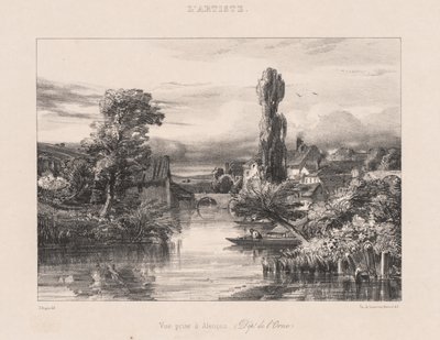 Gezicht genomen in Alençon, 1839 door Jules Dupré
