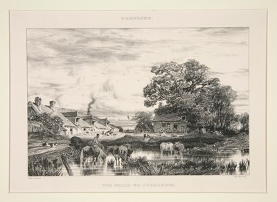 Vue Prise en Normandie; uit L door Jules Dupré
