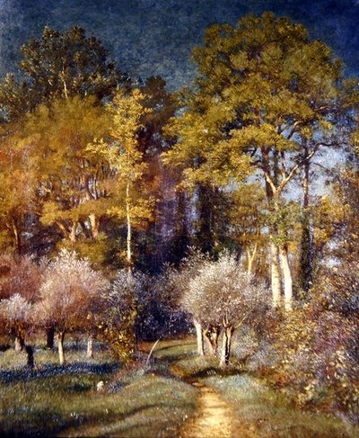 In een hoek van het bos door Jules Dupré