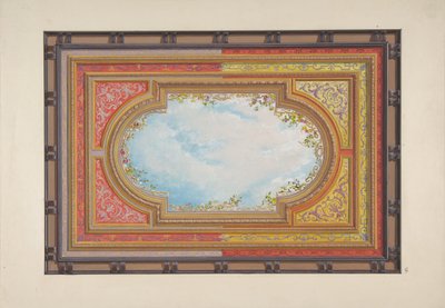 Ontwerp voor een plafond geschilderd met trompe l