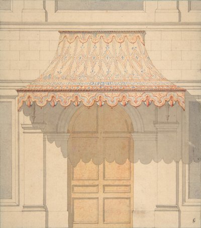 Ontwerp voor een luifel boven een deur, in Moorse stijl door Jules Edmond Charles Lachaise and Eugène Pierre Gourdet