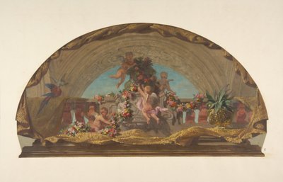 Ontwerp voor de Decoratie van een Lunet op de Trap, Hôtel de Pless, Berlijn, tweede helft 19e eeuw door Jules Edmond Charles Lachaise and Eugène Pierre Gourdet