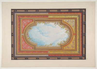 Ontwerp voor een plafond geschilderd met trompe l
