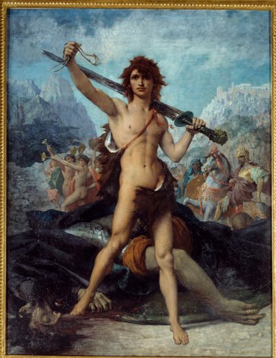 David triomfantelijk door Jules Elie Delaunay