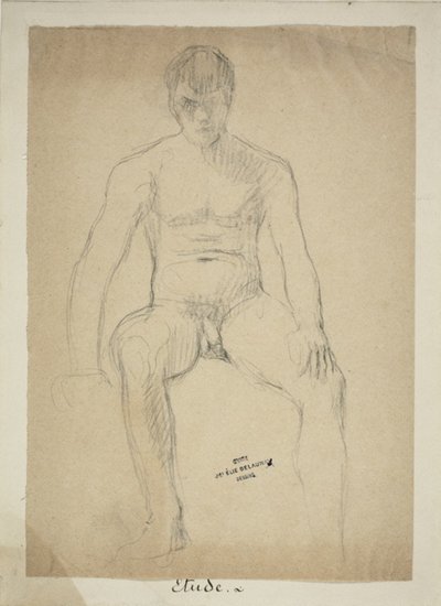 Zittende academische naakt door Jules Elie Delaunay