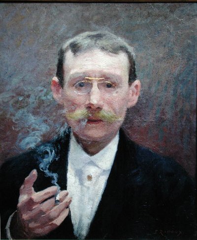 Zelfportret, Roken door Jules Ernest Renoux