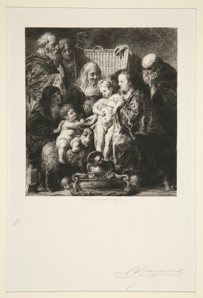 Heilige Familie door Jules Ferdinand Jacquemart