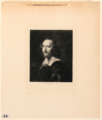 Portret van een Man, uit "Etsen van Schilderijen in het Metropolitan Museum, New York" door Jules Ferdinand Jacquemart
