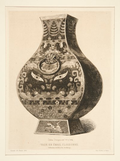 Vaas in cloisonné-email door Jules Ferdinand Jacquemart