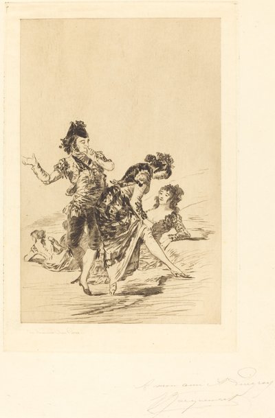 Spaanse Scène door Jules Ferdinand Jacquemart after Francisco de Goya