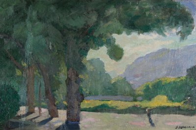 Grenoble, uitzicht genomen vanaf Île Verte 1922 door Jules Flandrin