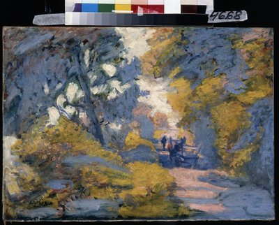 Zonnige weg. Schilderij van Jules-Leon Flandrin door Jules Flandrin