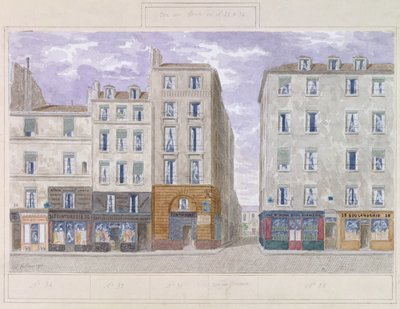 No.28 tot No.34 Rue du Four, Parijs, Frankrijk, 1893 door Jules Gaildrau