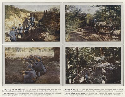 En Face de la Voevre, Caisson de 75, Mitrailleurs, Tranchees Sous Bois door Jules Gervais Courtellemont