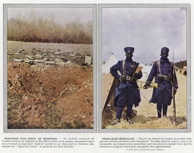 Explosie van een munitiedepot, Senegalese scherpschutters door Jules Gervais Courtellemont