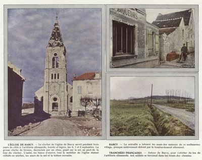 De kerk van Barcy, Barcy, Franse loopgraven door Jules Gervais Courtellemont