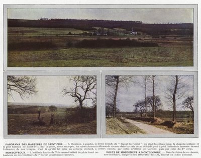 Panorama van de hoogten van Saint-Prix, Montgivroux, Route de Mondement a Montgivroux door Jules Gervais Courtellemont