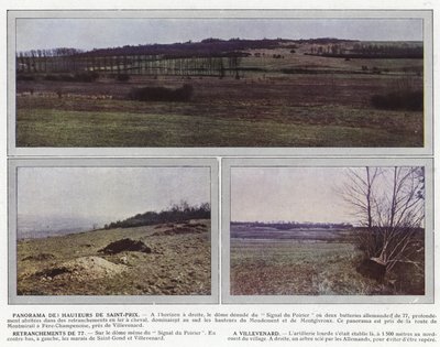 Panorama van de Hoogten van Saint-Prix, Retranchements de 77, A Villevenard door Jules Gervais Courtellemont