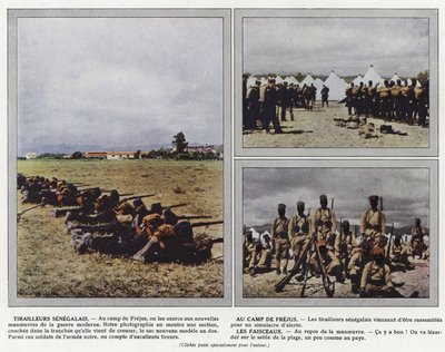Tirailleurs Senegalais, op het kamp van Frejus, Les Faisceaux door Jules Gervais Courtellemont