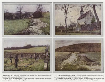 Tranchee Allemande, La Chapelle de Saint-Prix, Le Cimetiere de Saint-Prix, Tranchee Francaise door Jules Gervais Courtellemont