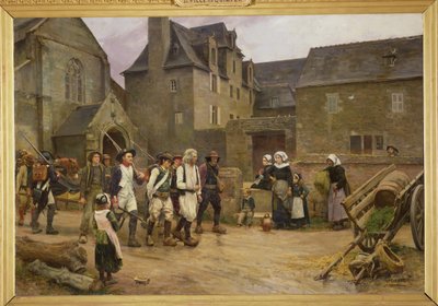 De Revolutionairen van Fouesnant opgepakt door de Nationale Garde in 1792, c.1886-87 door Jules Girardet
