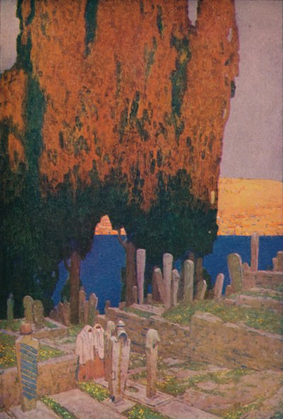 Op de Begraafplaats van Eyub, aan de Gouden Hoorn, 1913 door Jules Guerin
