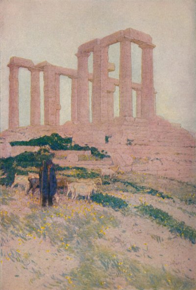 De Tempel van Poseidon en Athene bij Sunium, 1913 door Jules Guerin